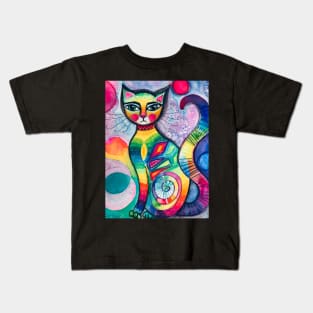 I invented a cat (watercolour, mixed media) Kids T-Shirt